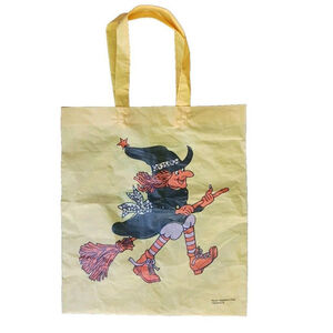 Mystic Industries Yellow Vinyl Witch Halloween Tote Bag Vintage